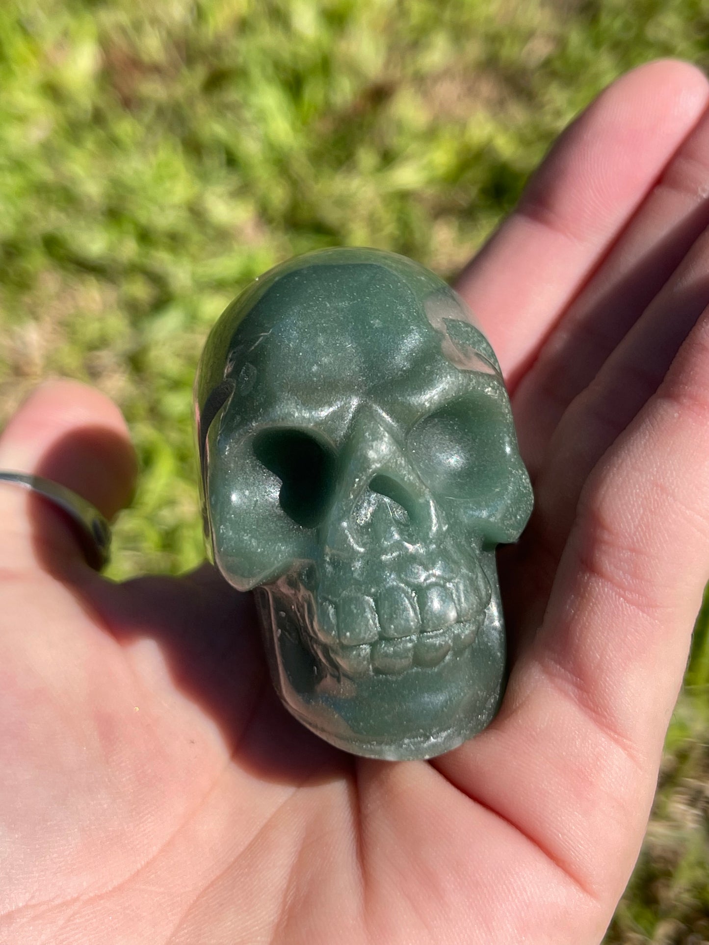 Crystal Skull Medium Green Aventurine