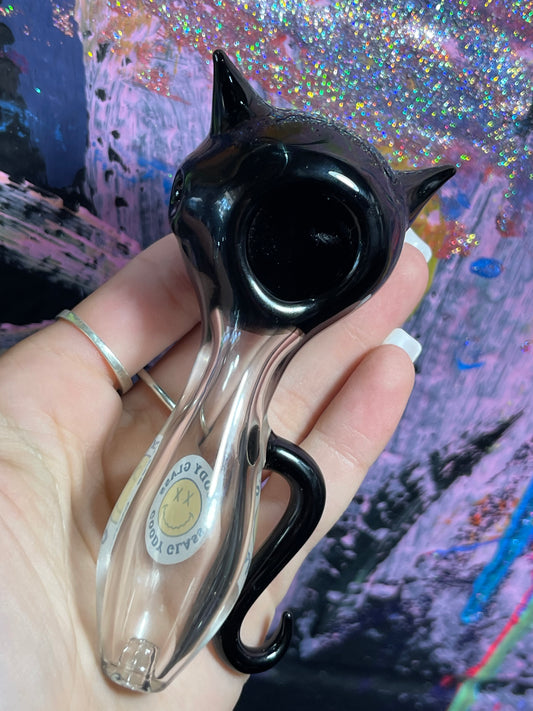 Goody Glass Black Cat Handpipe