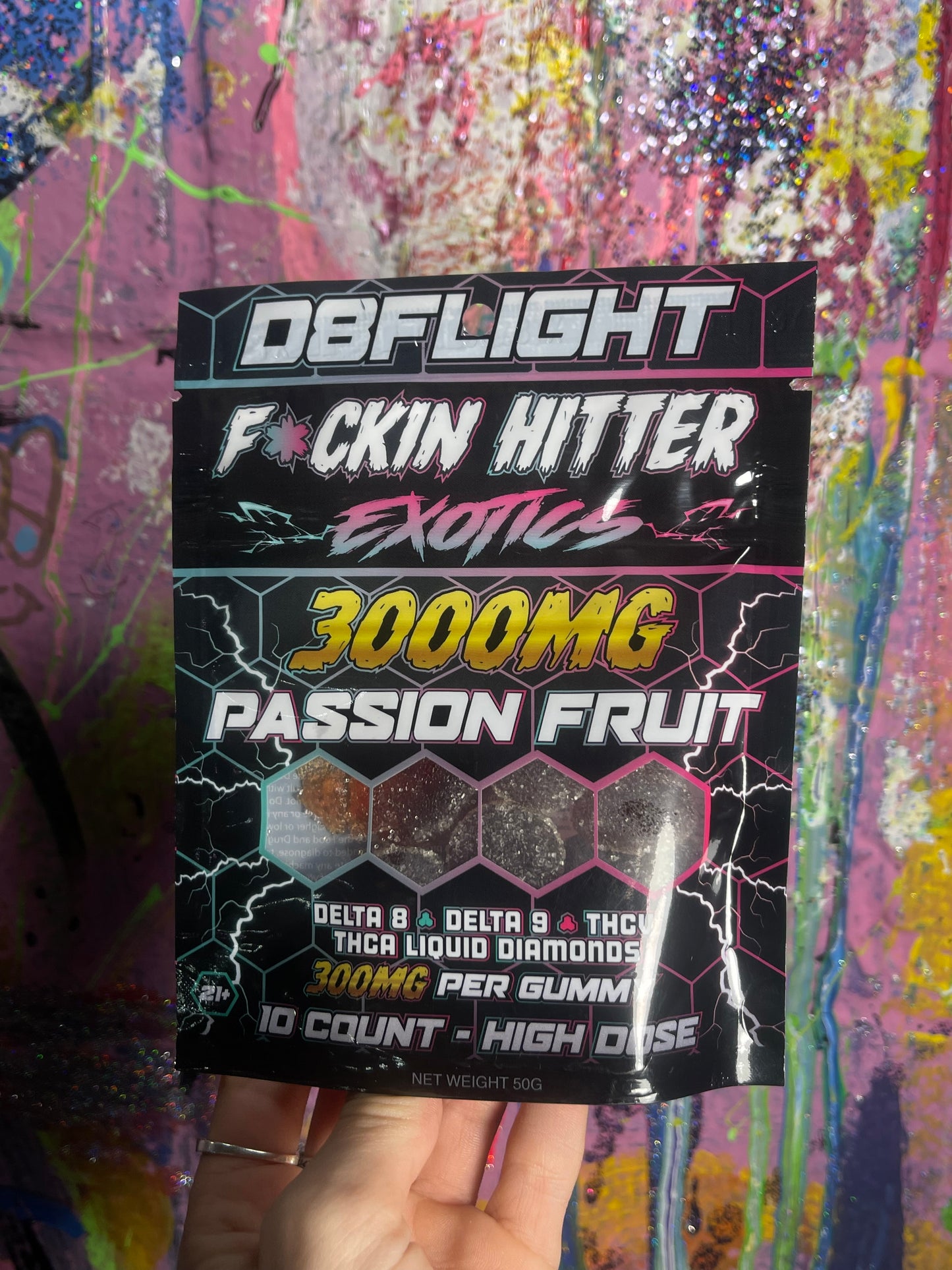 D8 Flight Exotics 3000MG Passion Fruit THCA Gummies