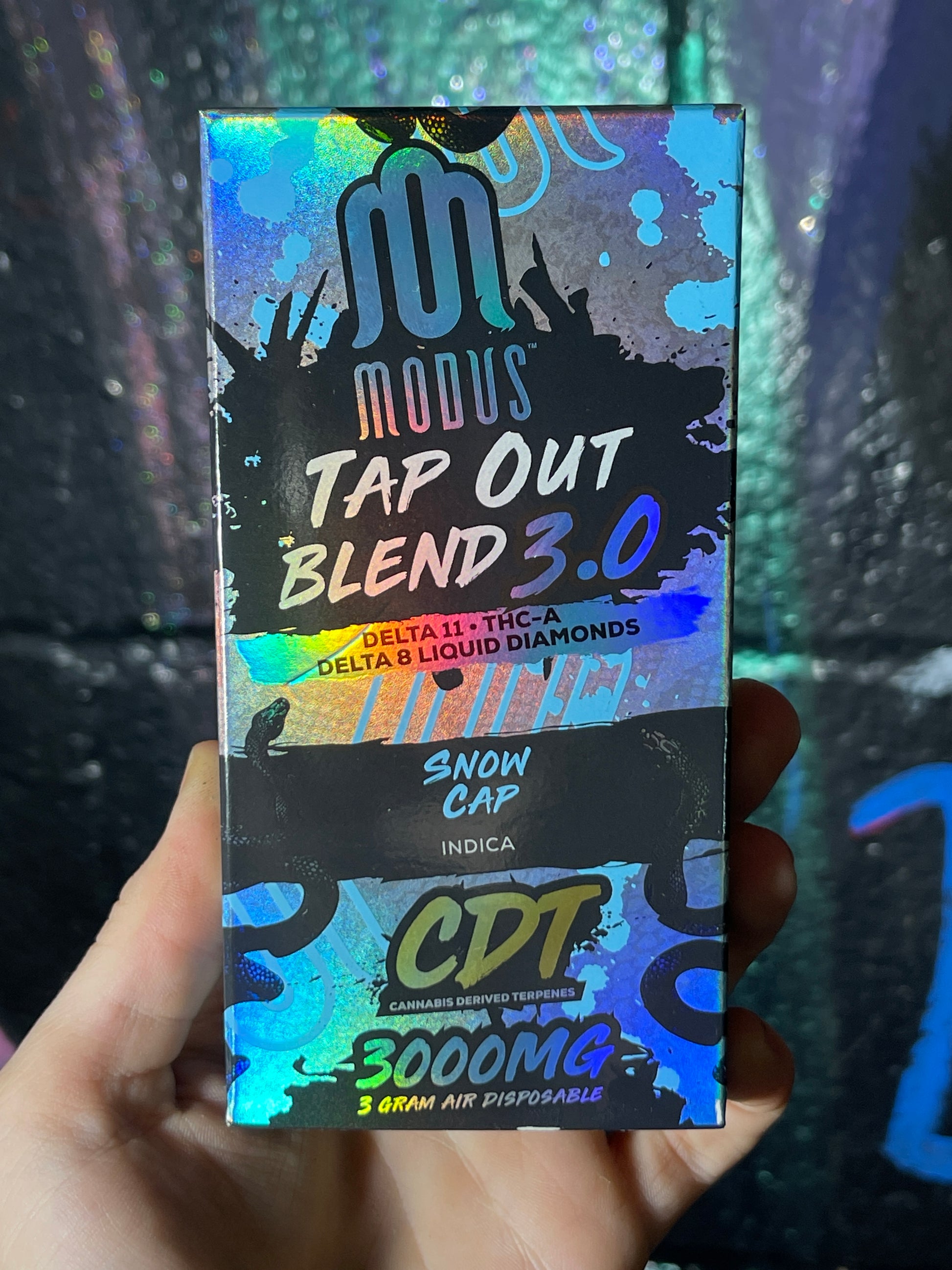 Modus Tap Out Blend 3G Disposable CDT oil Snow Cap Indica – Weirdos Inc.