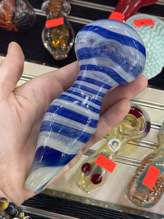 Glass Handpipe Large Blue Swirl