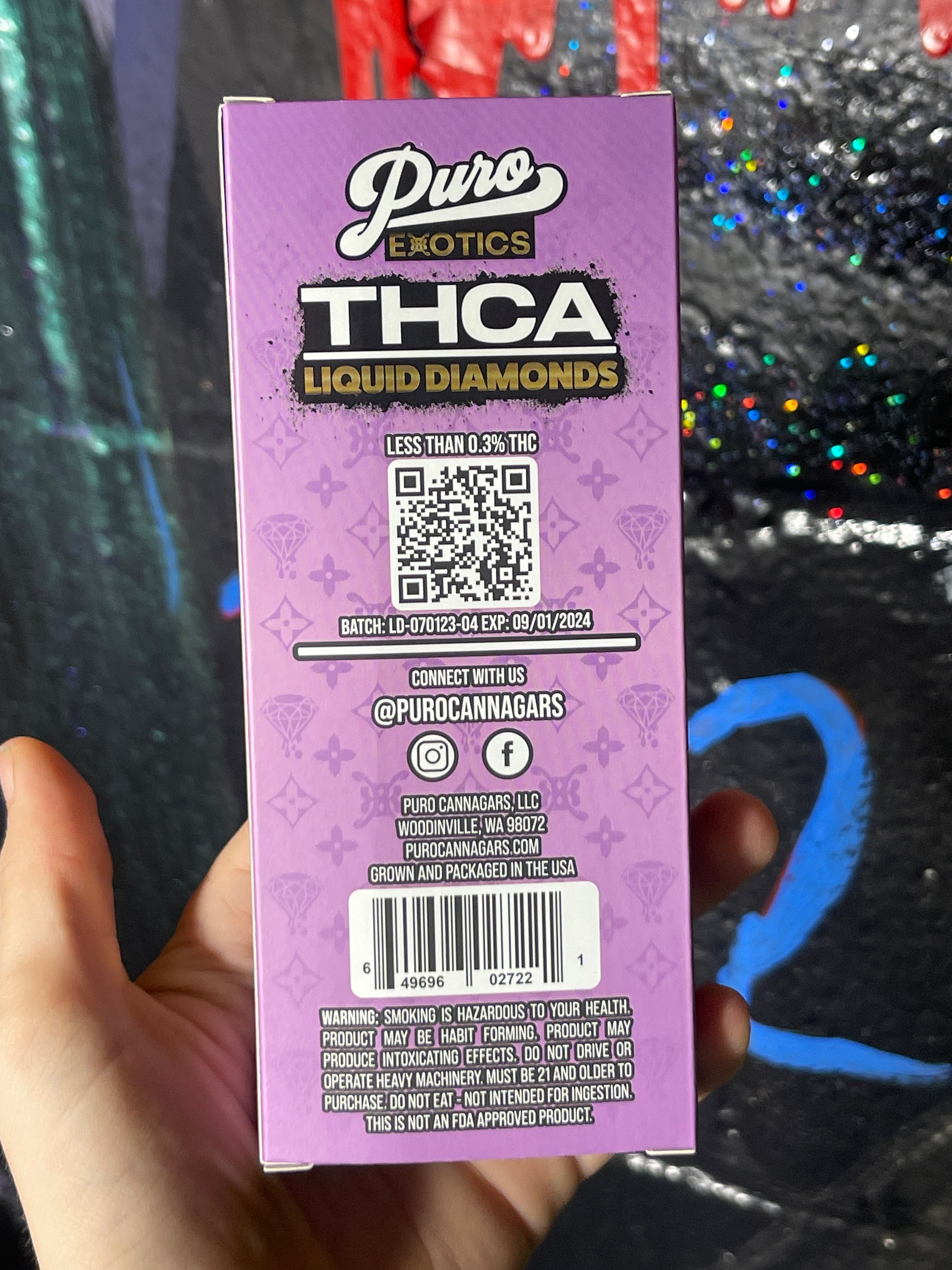 Puro Exotics Liquid Diamond 2g Disposable Purple Barbie Indica