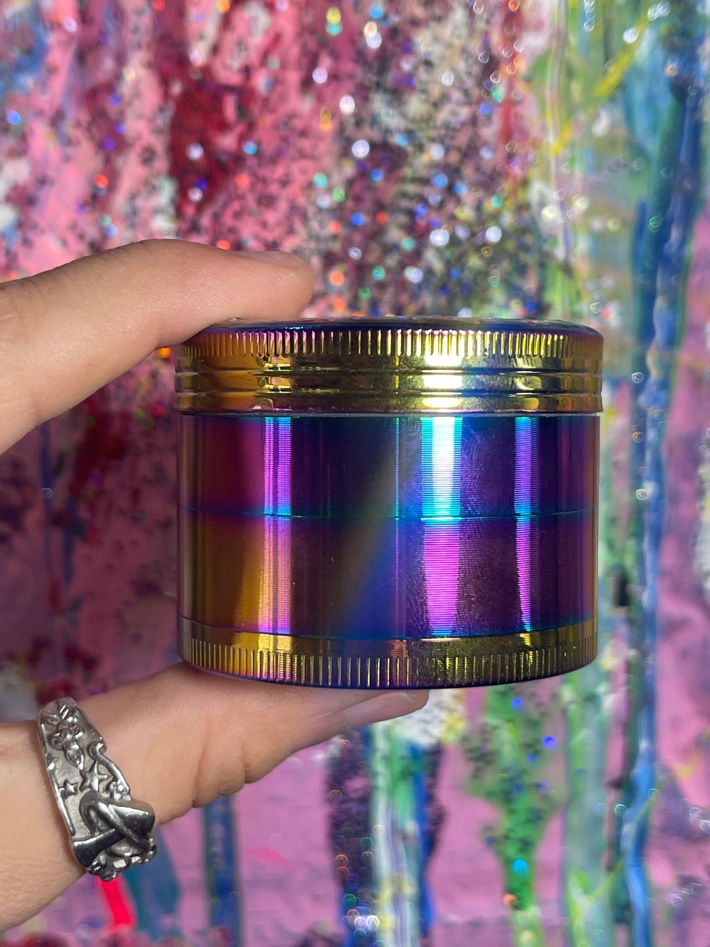 Rainbow Glitter 3pc Metal Grinder