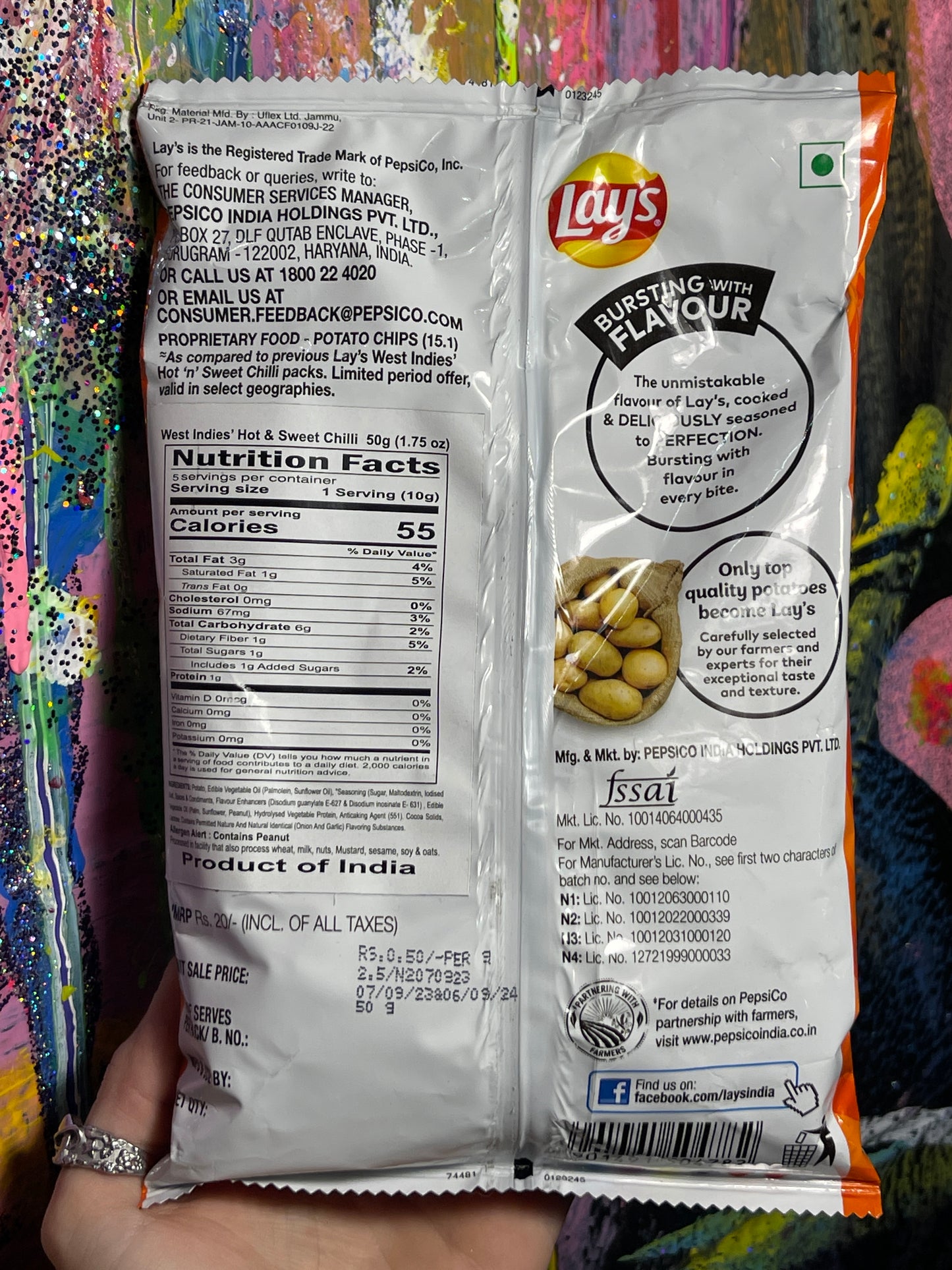 Lay's West Indies Hot ‘b’ Sweet Chili Potato Chips (India)