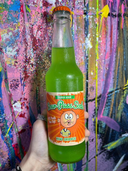Super Sour Puss Soda Kiwi Orange