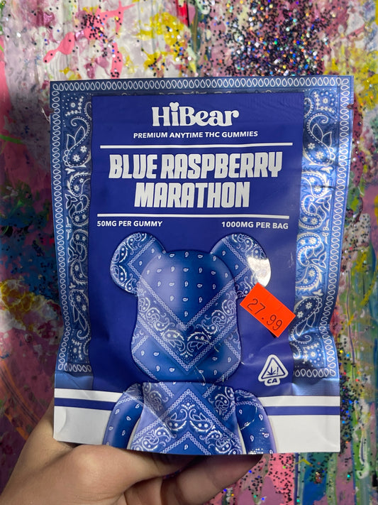 Hi Bear THC Gummies Blue Raspberry Marathon