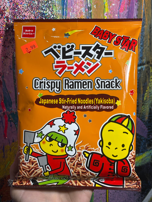 Baby Star Crispy Ramen Snack Japanese Stir-Fried Noodle Flavor