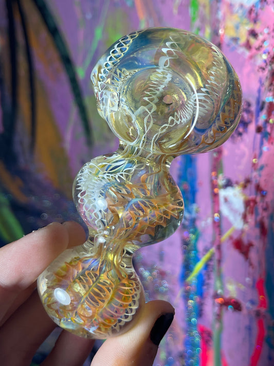 Bubble Swirl Glass Handpipe Medium