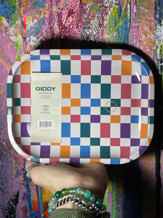 Giddy Small Rolling Tray Checker Print