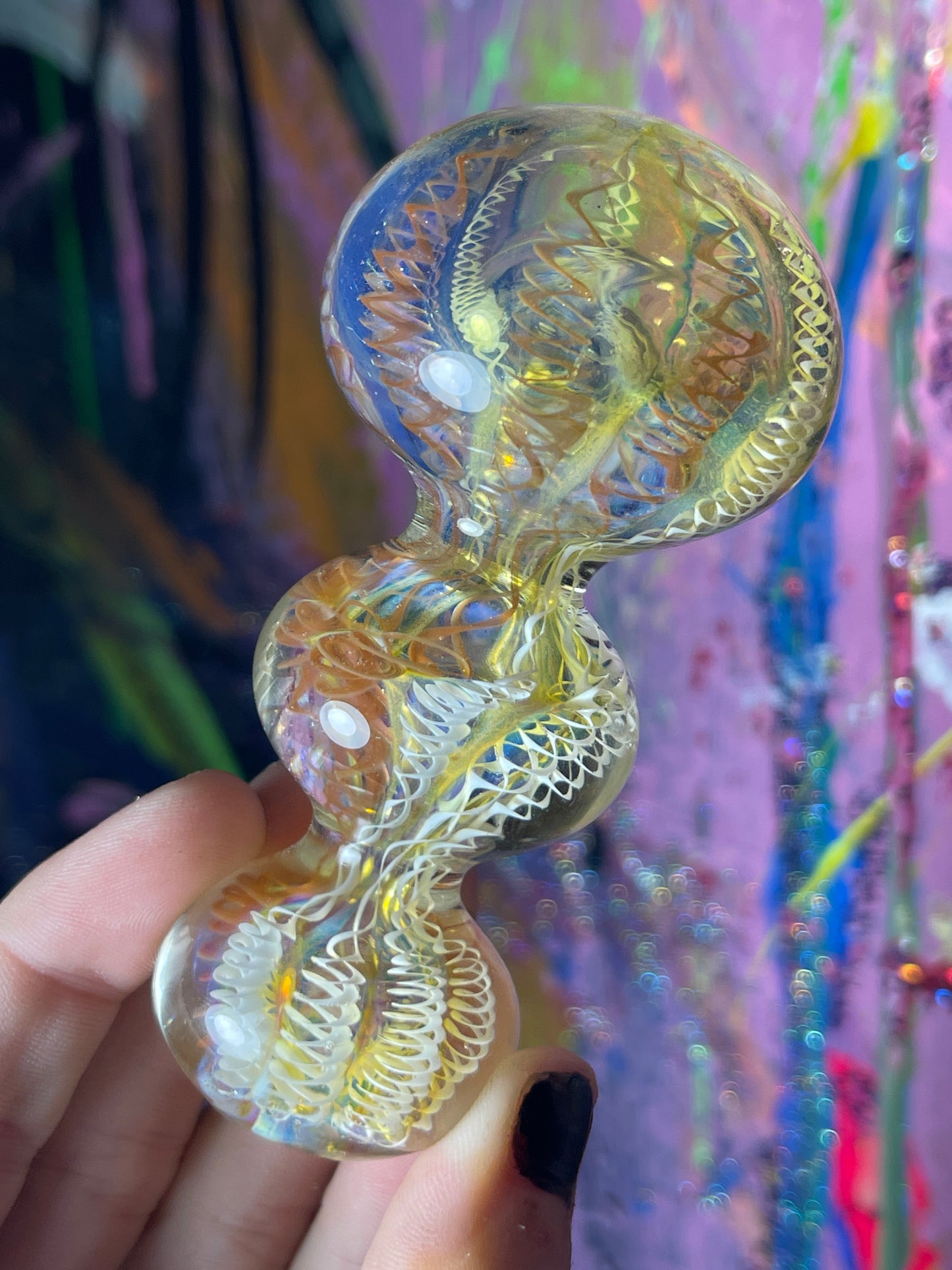 Bubble Swirl Glass Handpipe Medium