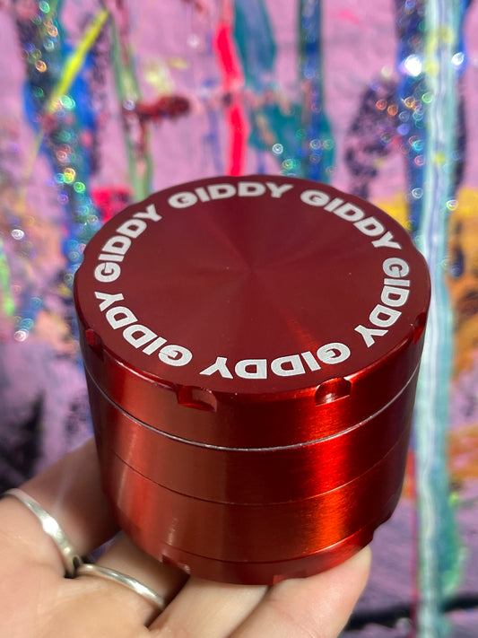 Giddy 4pc Metal Grinder Red 56mm